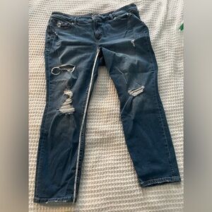 Torrid Navy Ripped Ankle Jeans